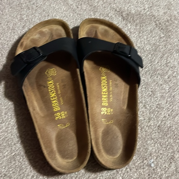 Birkenstock Single Strap Black Sandals, Size 38/Women's 7.5 Excellent Condition - Picture 6 of 9